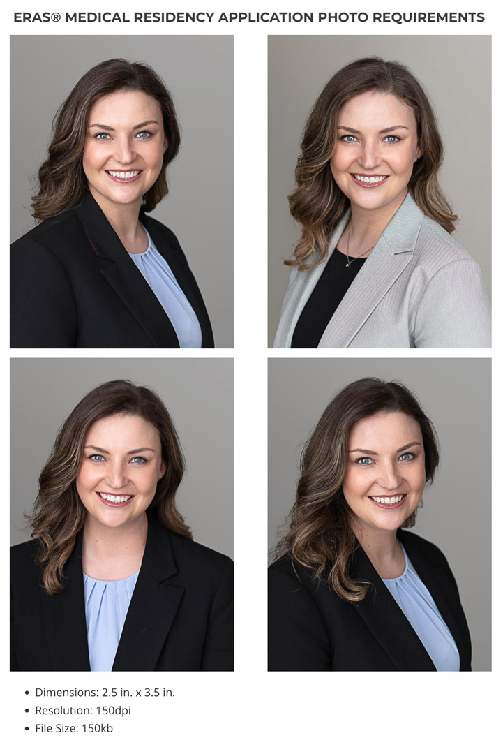 ERAS® Medical Residency application photo requirement headshot examples