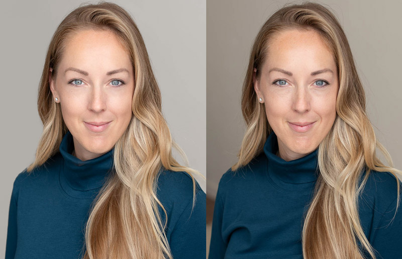 headshot retouching before and after examples
